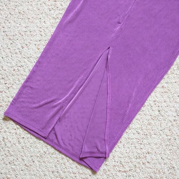 She Is Us Maxi Skirt Top Bra Set L Purple Slinky Stretch Comfort Beach Vacation - Picture 5 of 8